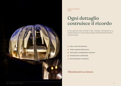 Interni e comfort: letto, tende, zona lavabo e climatizzazione