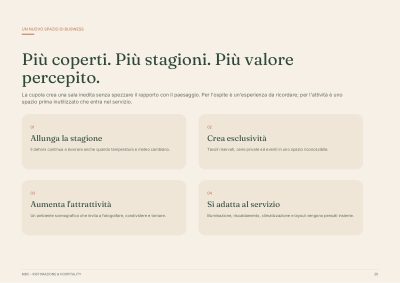 Pi&ugrave; coperti, pi&ugrave; stagioni, pi&ugrave; valore percepito